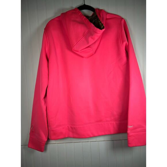Under Armour Hoodie Womens XL Pink Camo Logo Storm Pullover Breast Cancer Ribbon - Picture 3 of 9